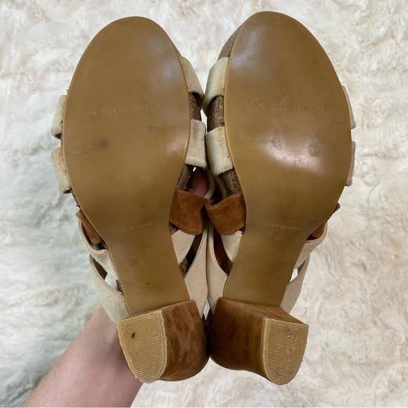 Donald J. Pliner Women's Suede Wraparound Strappy Block Heels Size 9 Shoe Sandal - Picture 11 of 13